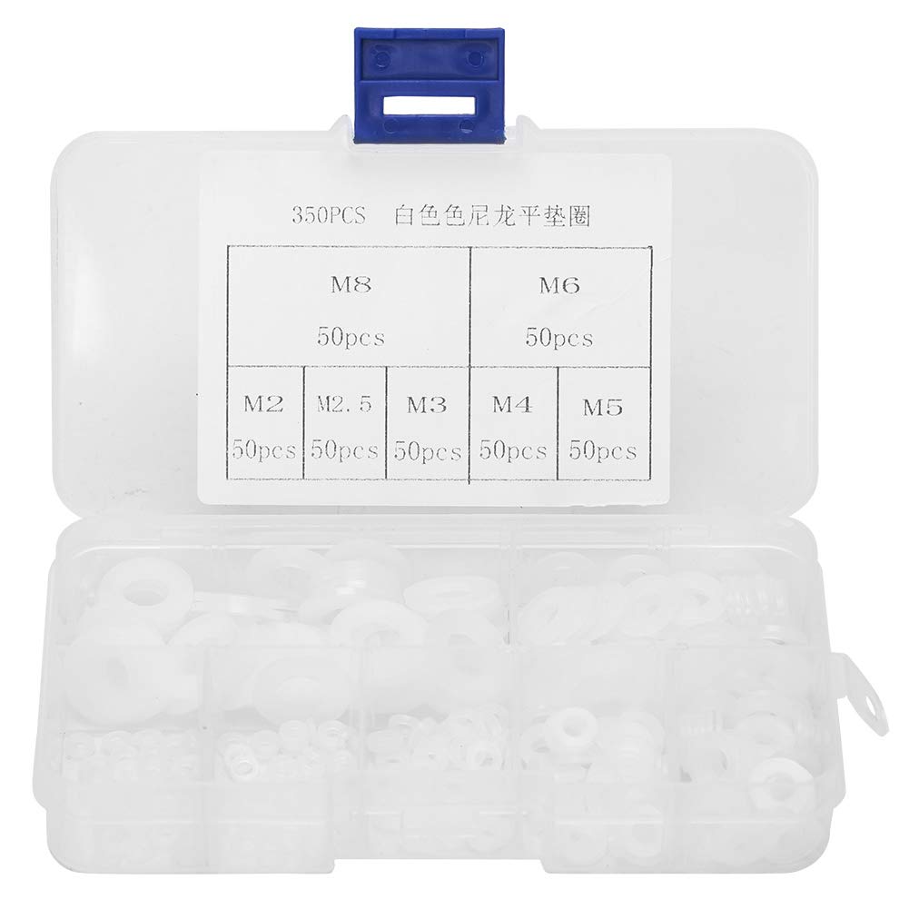 350PCS white nylon flat washer