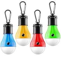 FLY2SKY Tent Lamp Portable LED Tent Light 3/4 Packs Hurricane Emergency Lights Camping Light Bulbs Camping Tent Lantern Bulb Camping Equipment for Camping Hiking Backpacking Fishing (A-4pcs)