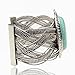 Tibet Silver Plated Oval Genuine Turquoise Open Ended Cuff Wristband Bangle Bracelet