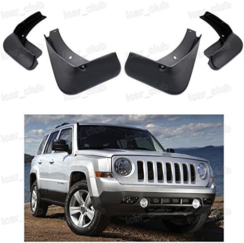 4Pcs Car Mud Flaps Splash Guard Fender Mudguard Front & Rear for Jeep Patriot 2011 2012 2013 2014 2015 SUV
