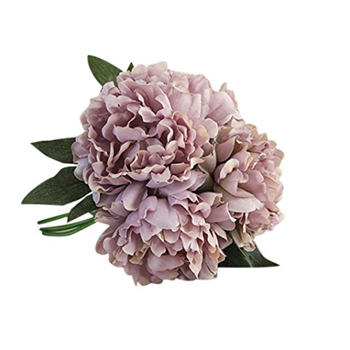 ZTTONE Flowers,Artificial Silk Fake Flowers Peony Floral Wedding Bouquet Bridal Hydrangea Decor (Gray)