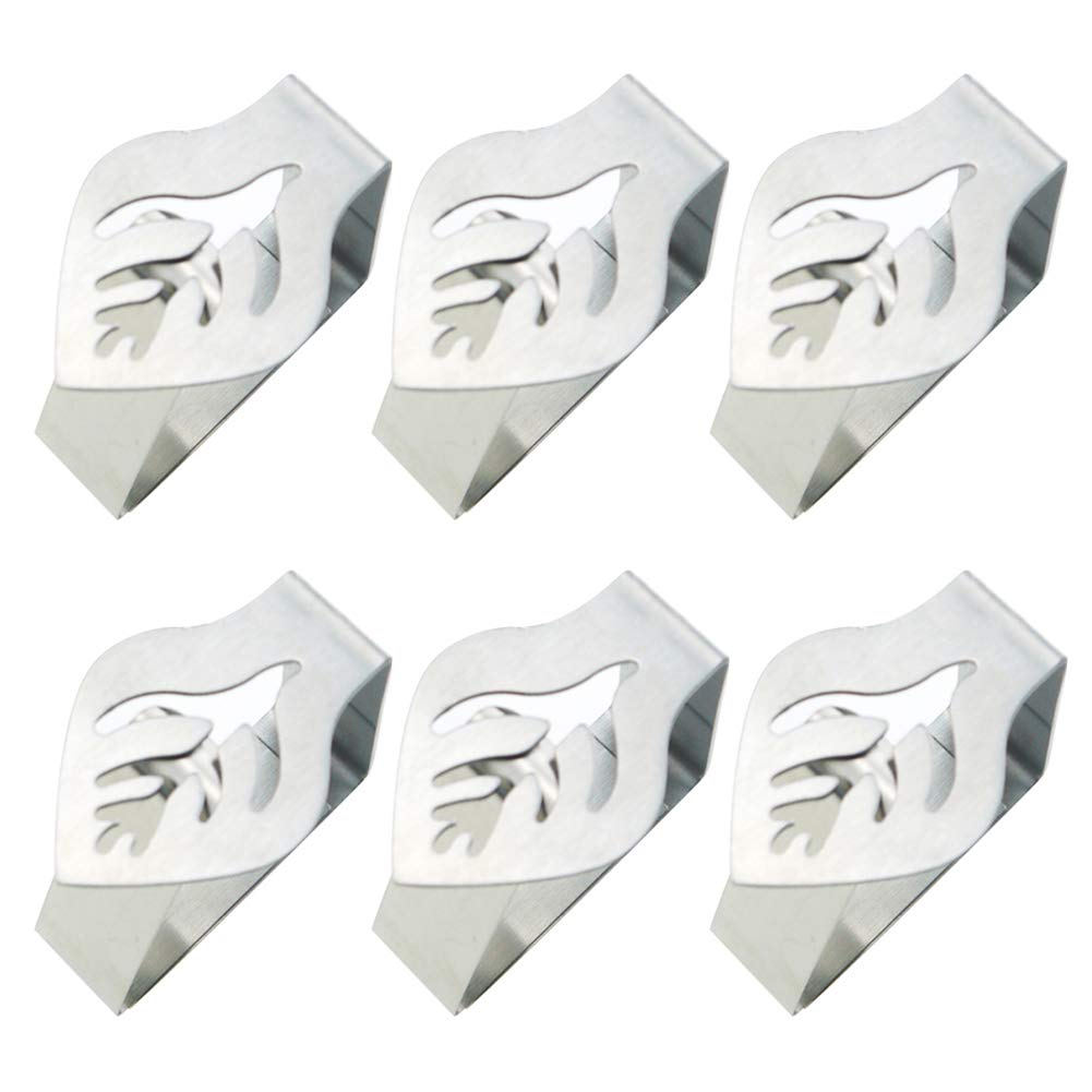 6Pcs Tablecloth Clips, Kitchen Craft Leaves Decorative Stainless Steel Table Cover Cloth Clips - Leaf Design(6 PCs)
