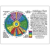 IRIDOLOGY CHART of EYE Reflexology (Rainbow Coded) in the Inner Light Resources Rainbow® Cards & Charts Series. 8.5 x 11 in.