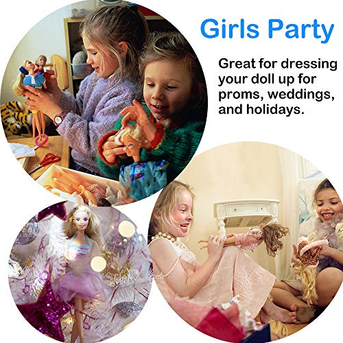 Fancy Doll Clothes for Barbie Girls Dolls - 10 PCS Handmade 11.5 Inch Doll Clothes Wedding Dresses Gowns Outfits Costume Party Dress for Girls Kids Party Favor - Thumbnail 5