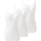 DAVID ARCHY Women's Cotton Camisole Tops Long Tank Top for Women 3 Pack