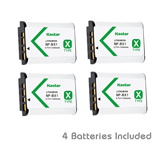 Kastar Battery (4-Pack) for Sony NP-BX1, M8 and Cyber-shot DSC-HX50V, HX300, RX1, RX1R, RX100, RX100 II, RX100M II, RX100 III, RX100M3, WX300, HDR-AS10, AS15, AS30V, AS100V, AS100VR, CX240, MV1, PJ275 Kastar Battery (4-Pack) for Sony NP-BX1, M8 and Cyber-shot DSC-HX50V, HX300, RX1, RX1R, RX100, RX100 II, RX100M II, RX100 III, RX100M3, WX300, HDR-AS10, AS15, AS30V, AS100V, AS100VR, CX240, MV1, PJ275