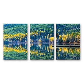 Beautiful Scenery with Turquoise Lake Forest and Mountains...