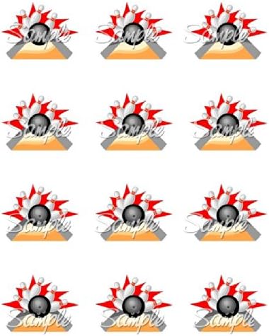 Bowling #1 Edible Cupcake Toppers - Set of 12