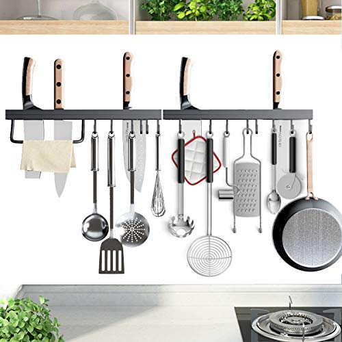 RR RAXMIN Utensil Racks 16 Inch Kitchen Hanging Rack with 2 Knife