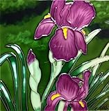 Continental Art Center BD-0541 8 by 8-Inch Lavender Iris Ceramic Art Tile