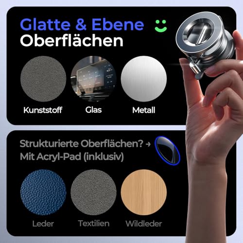 LISEN Vakuum Handyhalterung Auto Magnet - 2026 für Magsafe Autohalterung Saugnapf Handyhalterung Auto Magsafe, Magnetische Handy Halterung Auto Magnethalterung für iPhone 17 Pro Max Air 16 15 14 13 12 10