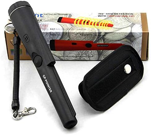 Uranny Metal Detector, IP66 WaterProof, Pin Pointer Probe Waterproof HandHeld Pinpointer with Holster Treasure Hunting Unearthing Tool Accessories (Black)