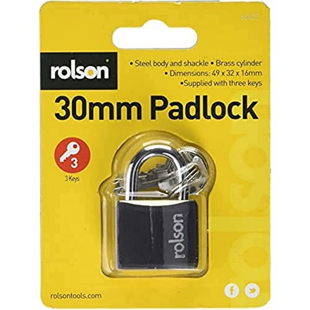 Rolson 66403 30 mm Black Iron Padlock