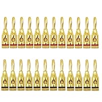 Banana Plugs 24k Gold Plated Connectors, Open Screw Type 12 Pairs（12 Red 12 Black）