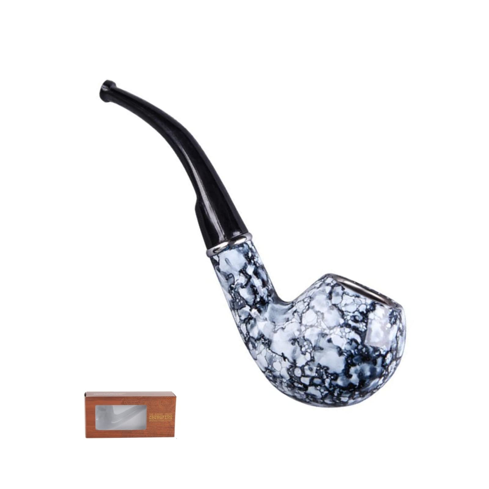 Smoking Pipe Handmade Tobacco Pipe Detachable Smoke Pipe for Smoking Lovers and Gift Giving (Random Pattern)