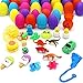 Toy Filled Easter Eggs, ZALALOVA 60 Pcs Easter Decorations 2.75 Inch Assorted Colorful Plastic Surprise Eggs with Mini Kids Toys for Easter Party Favor- Pull Back Cars/ Sticky Handsdice/ Puzzle Ball/ Yo-Yo/ Eraser/ Keychain