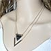 Defiro Layered Triangle Stone Necklace Marble Pendant V Shape Chain Women Jewelry Gold Tone