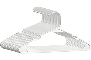 Softflame Plastic Hangers Clothes Hangers 20 Pack, Durable Hangers Space Saving for Everyday Standard Use and Dorm Room Essentials White Hangers