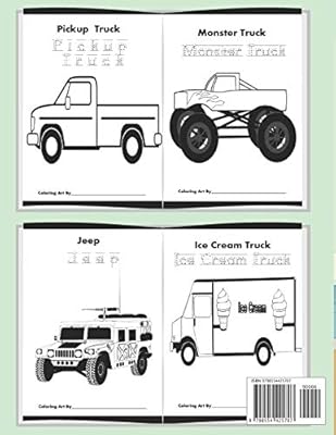 Download Truck Coloring Book Trucks Coloring Book For Kids And Toddlers With Jeep Ambulance Construction Digger Monster Truck And More Each Coloring Page Name Of The Truck For Handwriting Practice Barrys Oscar