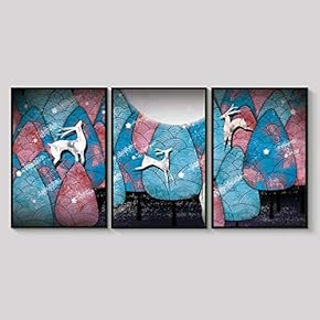 Framed Canvas Wall Art for Living Room, Bedroom Abstract Landscape Dream Place Canvas Prints for Home Decoration Ready to Hanging - 16"x24"x3 Panels