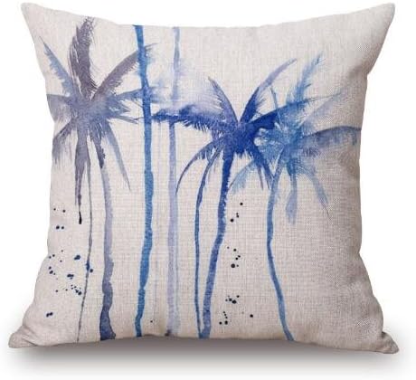 Beach Coconut Tree Cotton Linen Throw pillow cover Cushion Case Sofa Office Decorative 18"X18" ¡­ (8)