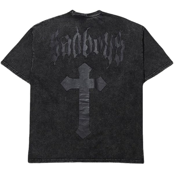Men's Y2K Vintage Oversized Short Sleeve T-Shirt Cross Print