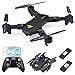 Virhuck VISUO XS809W Drone with Camera Live Video, WiFi FPV Quadcopter with 120° Wide-Angle 720P HD Camera Foldable Drone RTF - Altitude Hold, 3D Flip, APP Control, Gravity Sensor + Bonus Battery