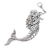 Antique Silver Mermaid Charms Alloy Shiny Craft (pack of 8)