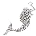 Antique Silver Mermaid Charms Alloy Shiny Craft (pack of 8)
