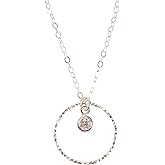 Dainty Open Circle Pendant - Sterling Silver Chain Necklaces for Women - Everyday Jewelry Gift for Her