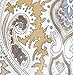 Ufriday Roman Style Floral Pattern Shower Curtain Fabric Mildew-Resistant with Lead Weight, Water Proof Polyester Shower Curtain for Bathroom Artistic Decor, Taupe Gold and Beige, 72-inch by 72-inch