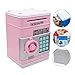 Eflar Code Electronic Money Bank,Mini ATM Coin Saving Banks,Coin Saving Boxes,Toys Gifts Birthday Gifts ATM Bank for Kids - Pink