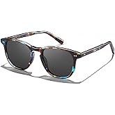 CARFIA Retro Polarized Sunglasses for Women Small and Medium Face UV Protection, Handcrafted Acetate Frame Sunnies CA5285