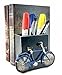 Bellaa Pen Pencil Holder Storage Cell Phone Stand Desk Office Organizer Container Cup Pot Multi Purpose Caddy Vintage Old World Book Box Library Gift (Library)