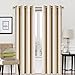 Blackout Window Curtain Panel Grommet Top Drapes 2 Panel Set Room Darkening Thermal Insulated Blackout Drapes for Bedroom (W52 x L84,Beige)