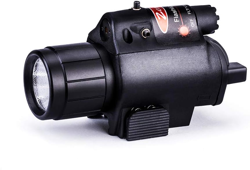Picozon 2-in-1 LED Flashlight Torch & Red Dot Sight Scope, with intergrated Picatinny/Weaver Adapter