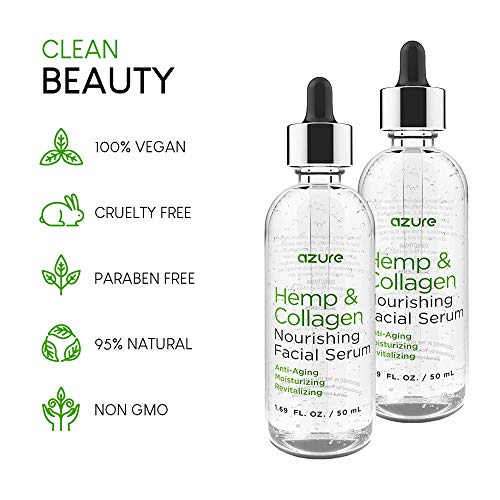 AZURE Hemp & Collagen Nourishing Facial Serum Anti Aging
