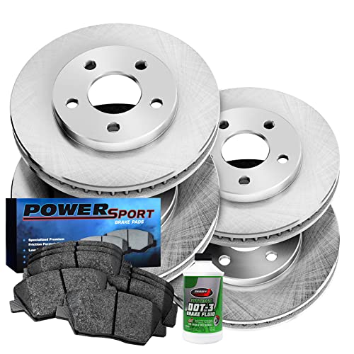Power Sport Front Rear Brakes and Rotors Kit |Front Rear Brake Pads| Brake Roto…