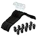 Finnhomy 50 Pack Non-Slip Clothes Hangers Heavy Duty Velvet Hanger Black with 10 Free Finger Clips