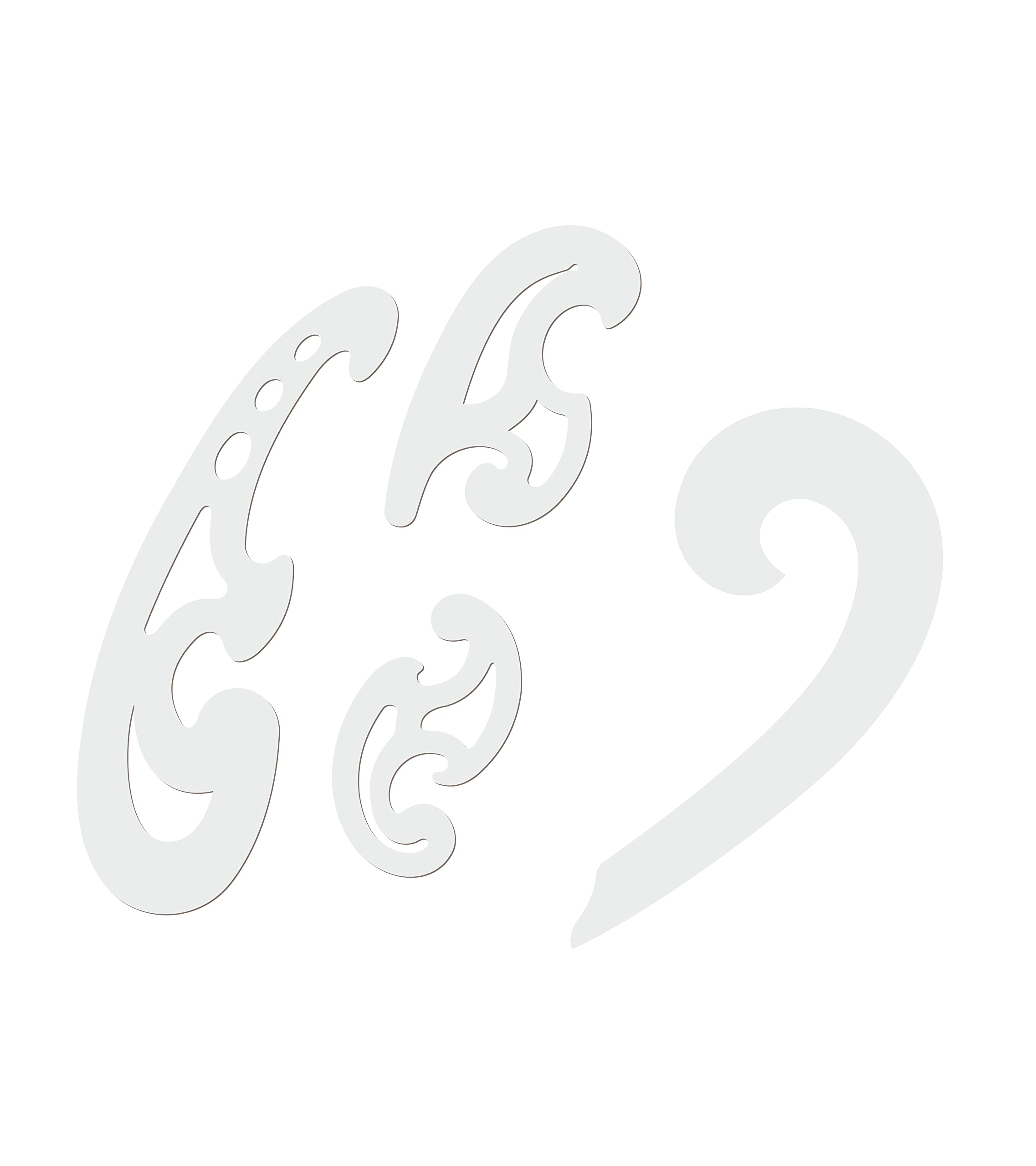 Liquidraw French & Armhole Curves - Set of 4 | French Curve Templates | Strong, Clear Plastic | Rounded Corners for Easy Measuring & Drawing Curved Lines | Technical Drawing & Dressmaking Tool