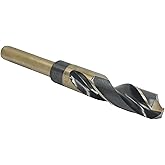 Drill America - KFDRSD25/32 25/32" Reduced Shank High Speed Steel Black &amp; Gold KFD Drill Bit with 1/2" Shank, KFD Series