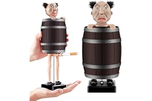 AZURAOKEY Funny & Quirky Cigarette Dispenser, Prank Pop-Up Cigarette Holder Box, Santa Claus in The Wooden Barrel Cigarette Box Figurines for Christmas Party Home Decor