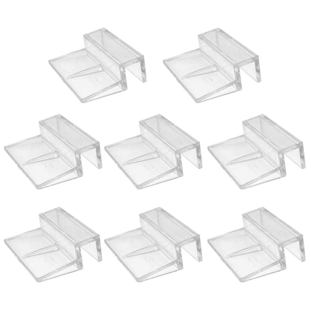 YUIP 8 Pcs Fish Tanks Glass Cover Clip, Transparent Fish Tank Lid Holder Support,12mm Aquariums Fish Tank Acrylic Clips Glass Cover Support Holders Universal Lid Clips for Rimless Aquariums