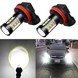 Alla Lighting Extreme Super Bright H11 LED Bulb Fog Light High Power 80W Cree 12V LED H11 Bulbs for H8 H111 H16 Fog Light Lamp Replacement, 6000K Xenon White (Set of 2)