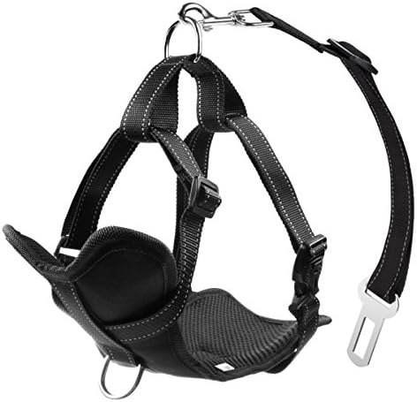 Lifepul(TM) Dog Safety Vest Harness, Small Pet Dog Adjustable Vest with Car Nylon Seat Belt Restraint Lead Clip For Travel