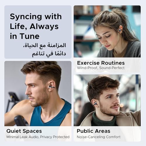 UGREEN ClipBuds, Open-ear Wireless Headphones with 4 Mic Clear Call Earbuds Clip on Earphones Bluetooth 6.0, App&Touch Control, IPX5 for Running Fitness, 30H Playtime, iOS&Android, Fit for S26 Ultra