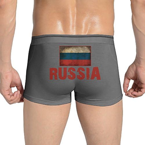 Naiou Men's RUSSIA National Flag Boxer Brief Ash