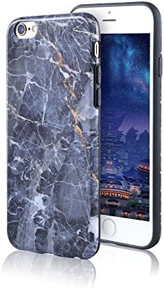 Marble Design Case Anti-Scratch Shock-Proof Anti-Fingerprint Soft TPU Cover for iPhone 6 plus 6s plus 5.5 inch - Gray Marble
