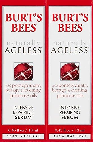 Burt's Bees Naturally Ageless Intensive Repairing Serum, 0.45 Fluid Ounces (2 Pack) + FREE Assorted Purse Kit/Cosmetic Bag Bonus Gift