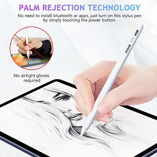 Ipad stylus for touch screens, with Power display, Palm Rejection, Magnetic and Tilt Design ipad Pencil , compatible with Apple iPad 6th-7th Gen/iPad Pro 11\'\'&12.9\'\'/iPad Mini 5th Gen/iPad Air 3rd Gen